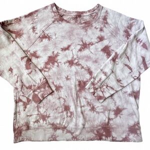 Athleta Sundown Tie Dye Sweatshirt Mauve Pink XLT